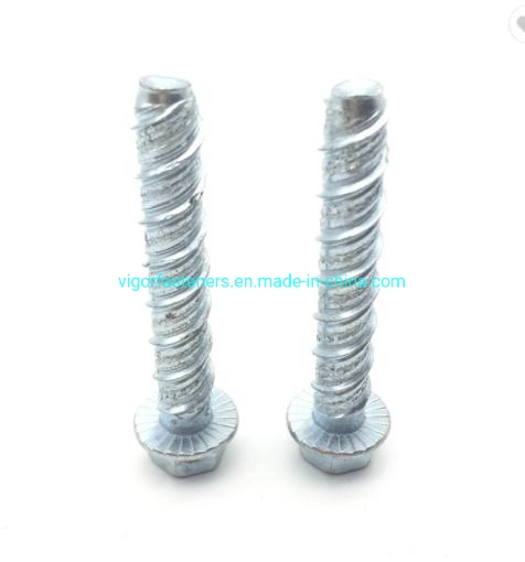 Hex Flange Masonry Concrete Bolt Anchor Self Threading with Galvanized Coating